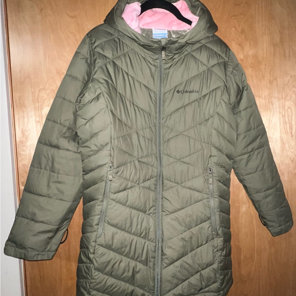 Columbia Girls Green Quilted Puffer Coat Jacket